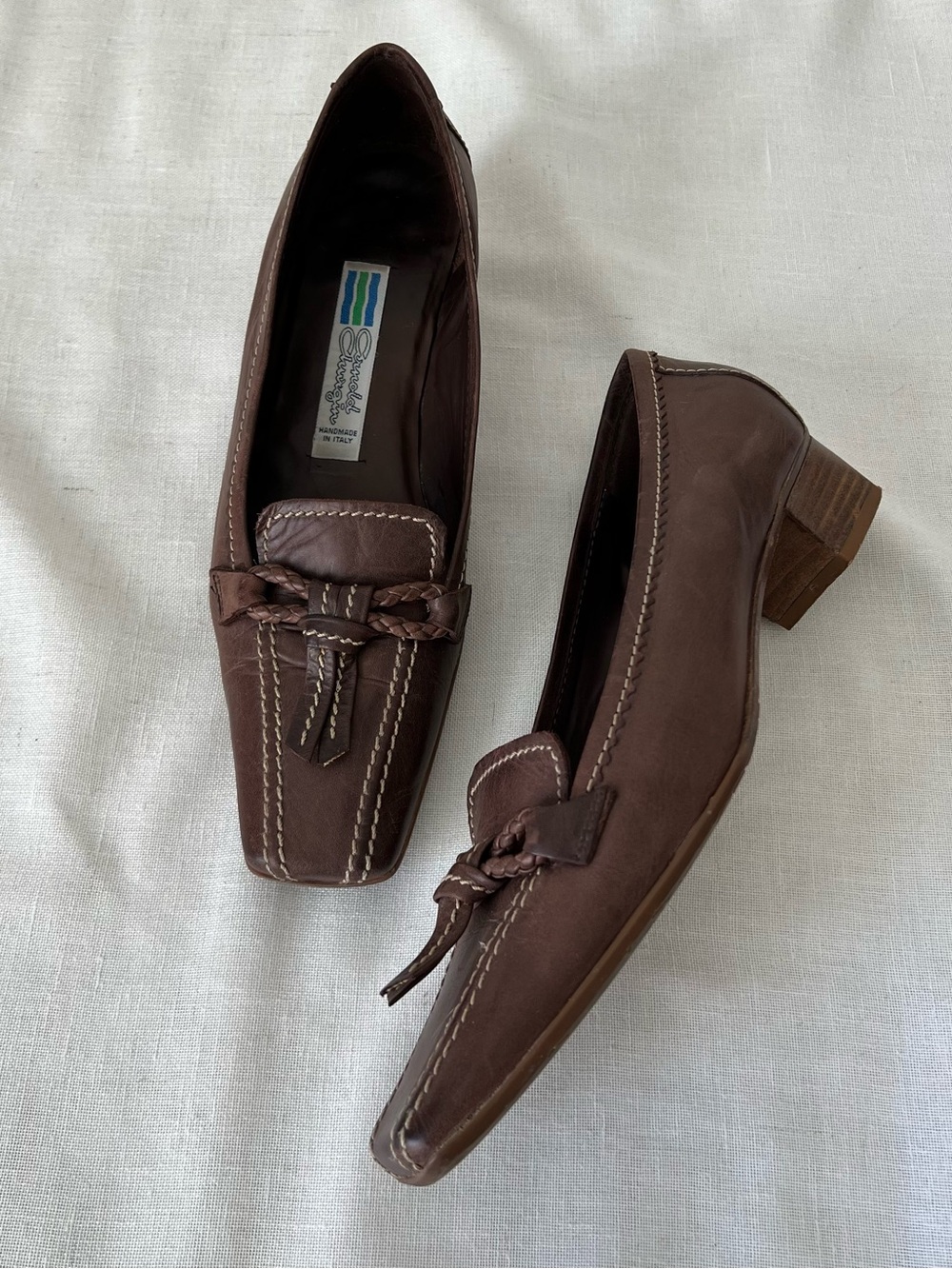Vintage Braided Tassel Slip-On Loafers in Dark / Chocolate Brown